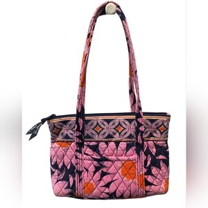 Vera Bradley Quilted Double Handle Shoulder Bag Purse Loves Me Pink Daisy Print